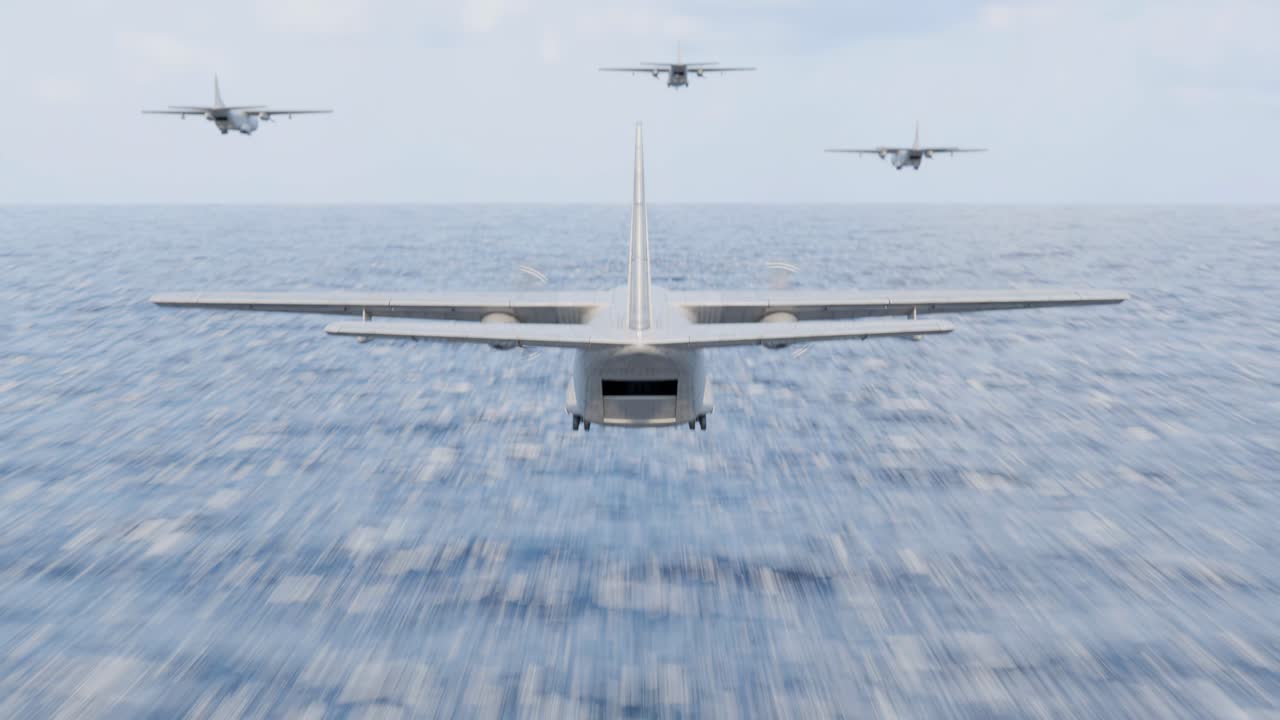 Aircraft Flying Over the Sea