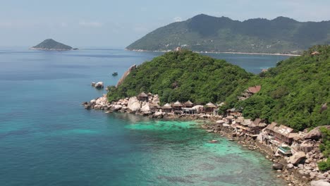 4K-Aerial-Drone-boat-and-ocean-in-Ko-Tao-Thailand-Beach-Tropical-Paradise