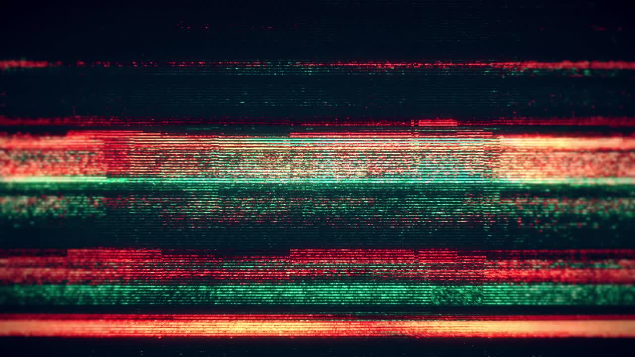 Digital Glitch Static Noise with Red and Green Horizontal Lines