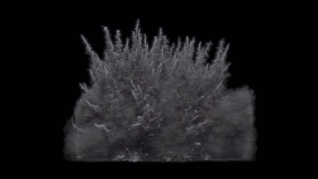 Massive fiery explosion on transparent background