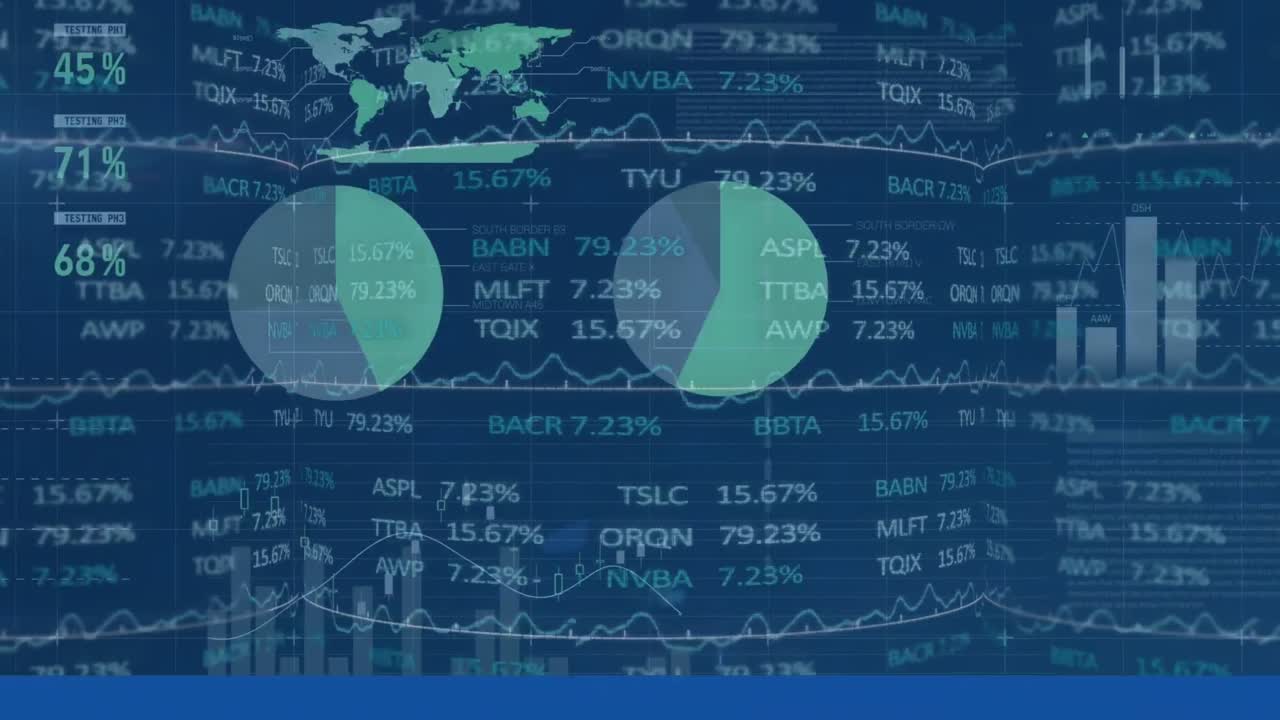 Animation of financial data processing and statistics recording
