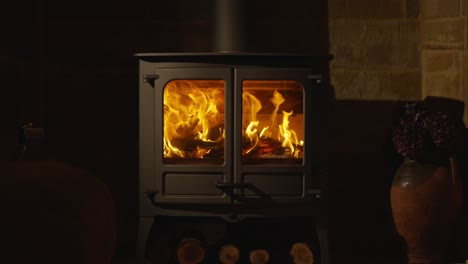 Bright-flames-in-wood-burning-stove