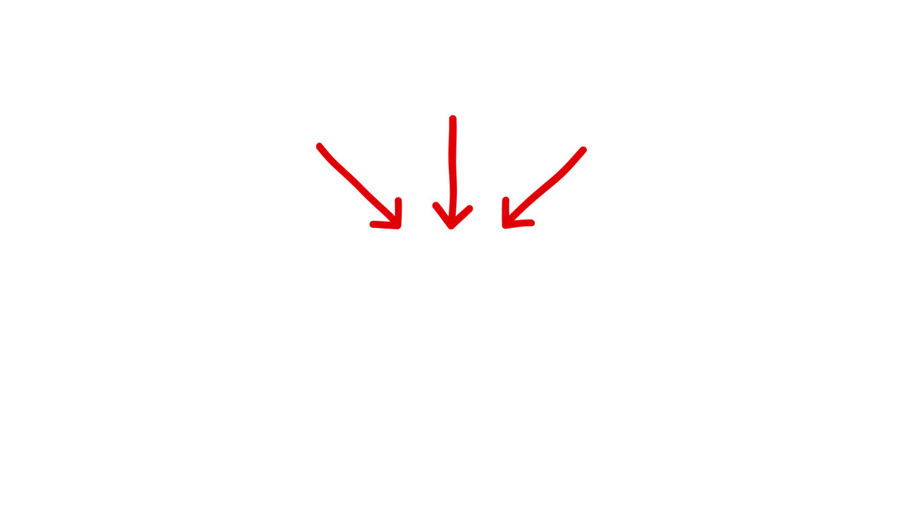Three Red Arrows Pointing Down on White Background