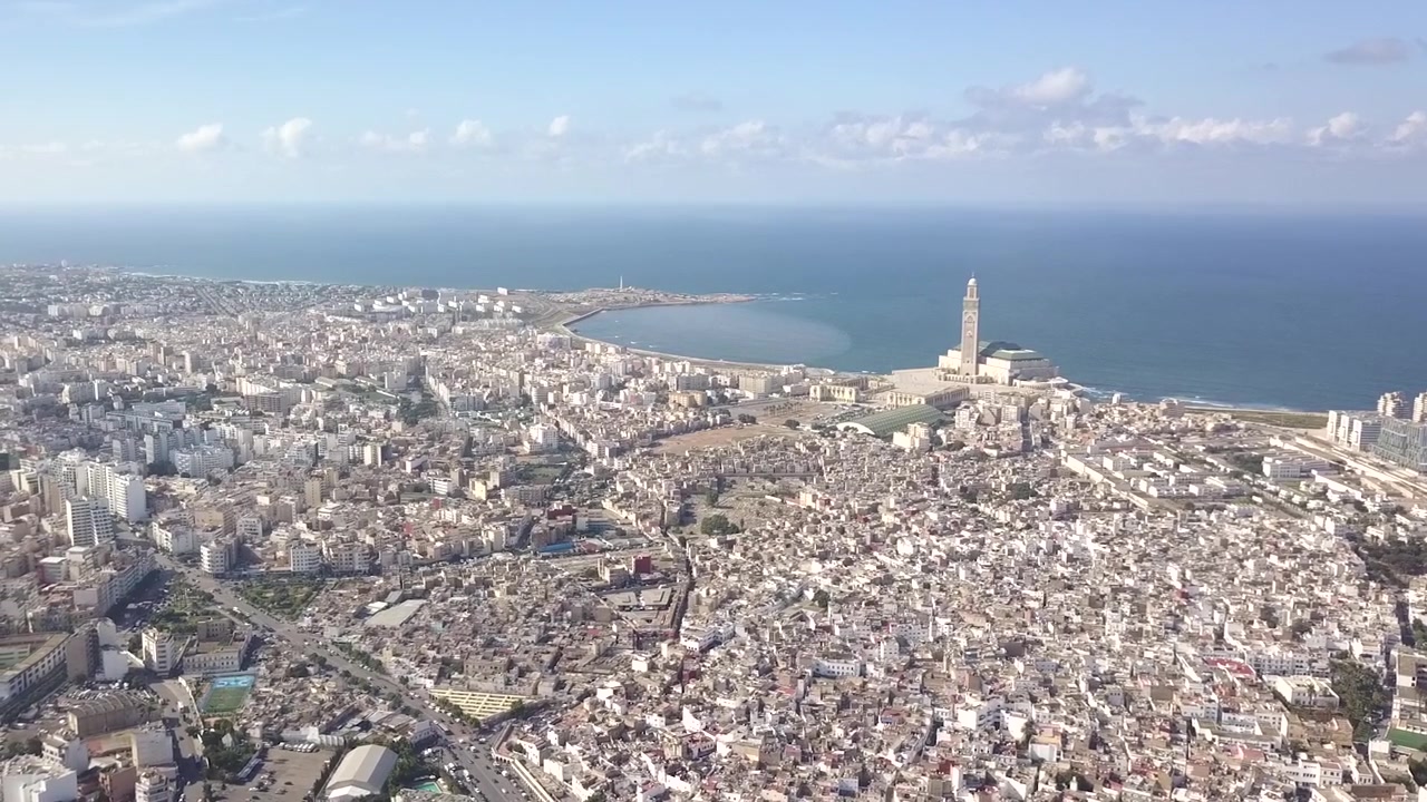Vista aerea della città di Casablanca, Marocco, Nord Africa