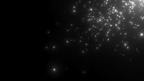 campos de estrellas blancas cinematográficas y destellos voladores en la galaxia