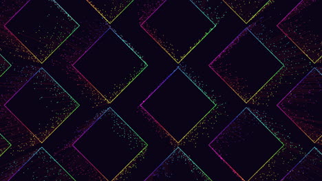 Futuristic-rainbow-cubes-pattern-with-neon-dots-and-lines