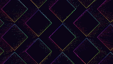 futuristic rainbow cubes pattern with neon dots and lines