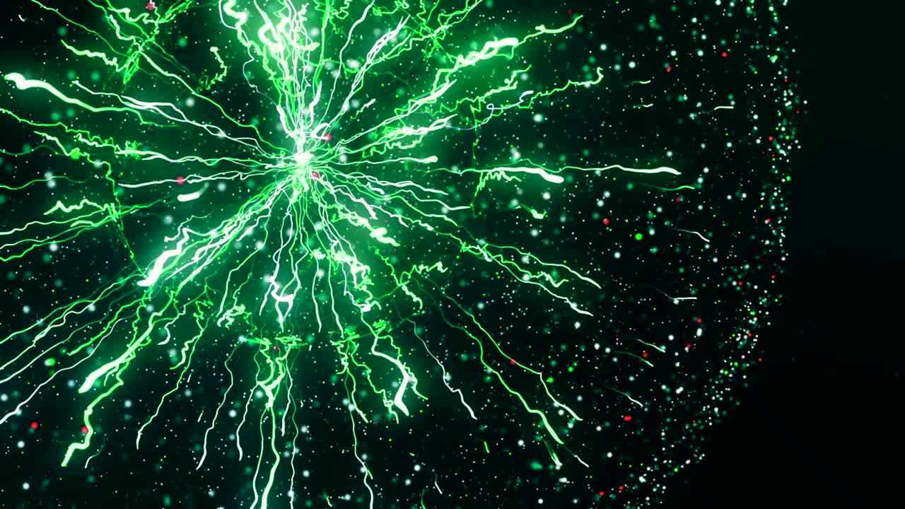 fuegos artificiales de explosión verde