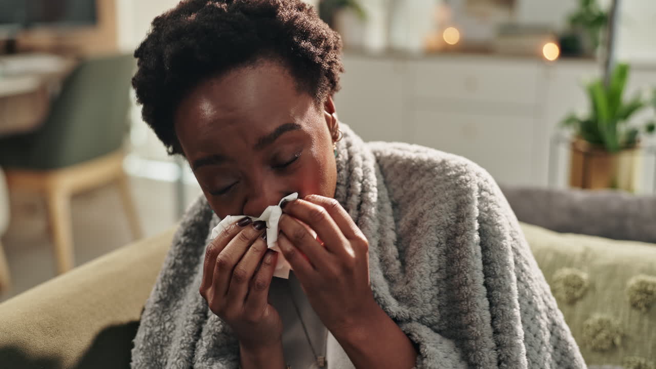 una mujer envuelta en una manta.