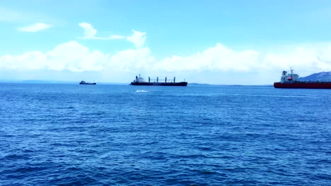 Humpback-whale-at-the-entrance-of-the-Panama-Canal-on-a-sunny-day-near-Taboga-Island