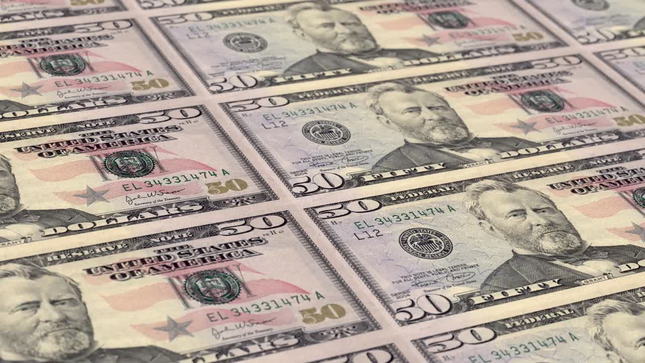 50 달러 지폐 미국 무한 루프 4k 해상도