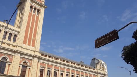 luz park building and tower clock in sao paulo city