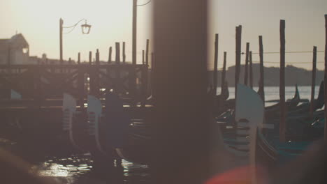 venice scene with gondolas mooring italy