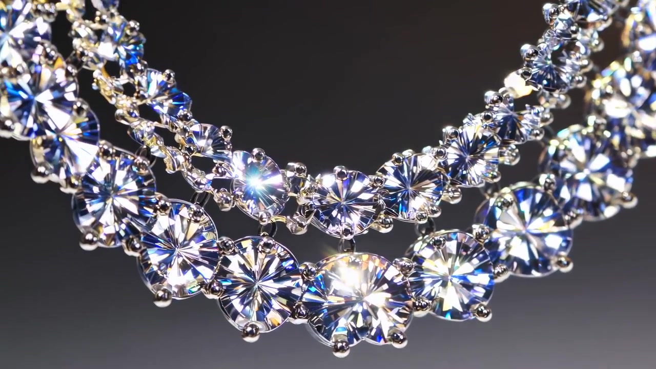 Lussuosa Collana di Diamanti Scintillante con Luce Brillante