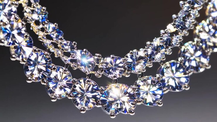 Lussuosa Collana di Diamanti Scintillante con Luce Brillante