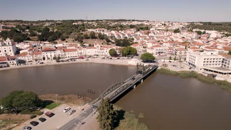 bascule bridge over the sado river in alcacer do sal, portugal