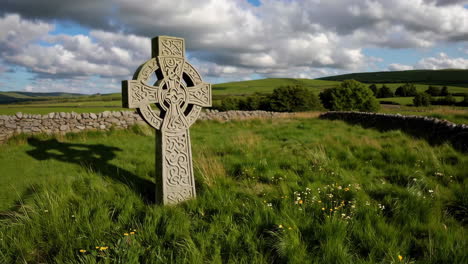 ancient celtic crosses: landscape views and intricate carvings