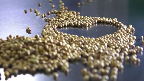 semillas de cilantro en el primer plano de la mesa