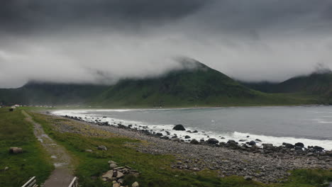 lofoten islands aerial landscape