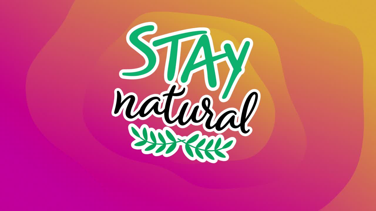 animación de texto natural sobre un fondo en movimiento naranja