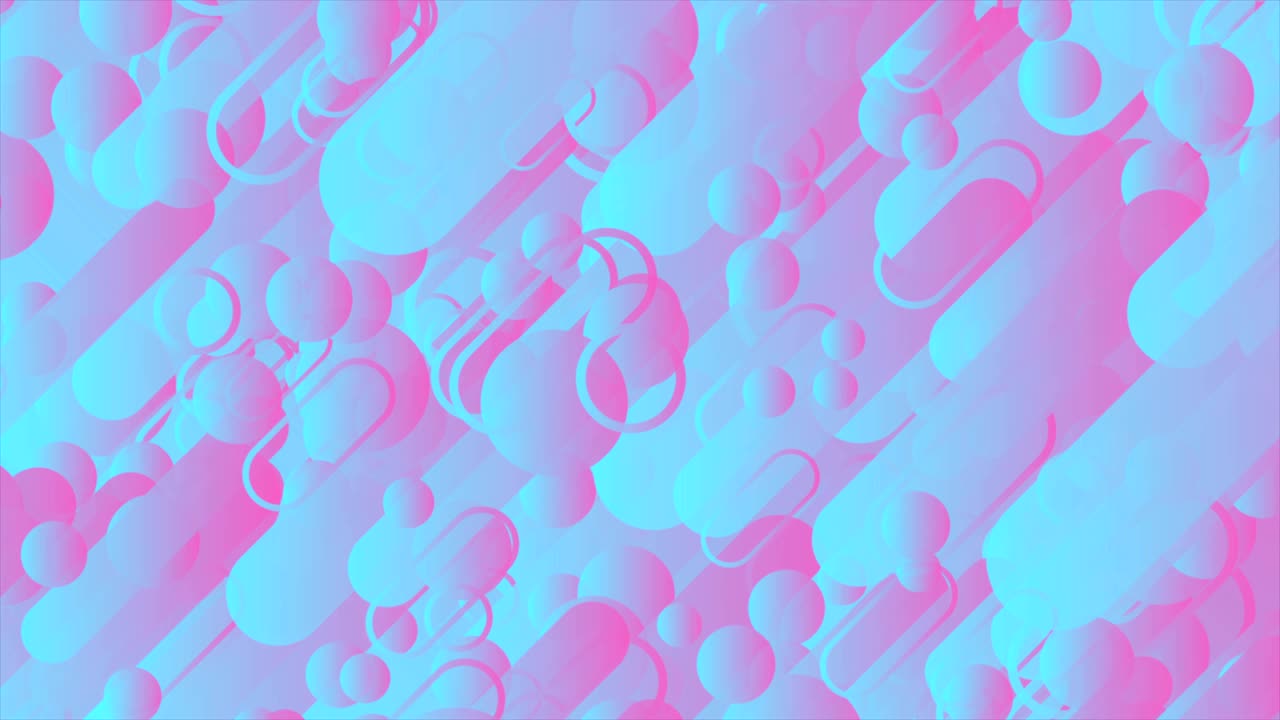 시안과 핑크 최소한의 기하학적 추상 비디오 애니메이션