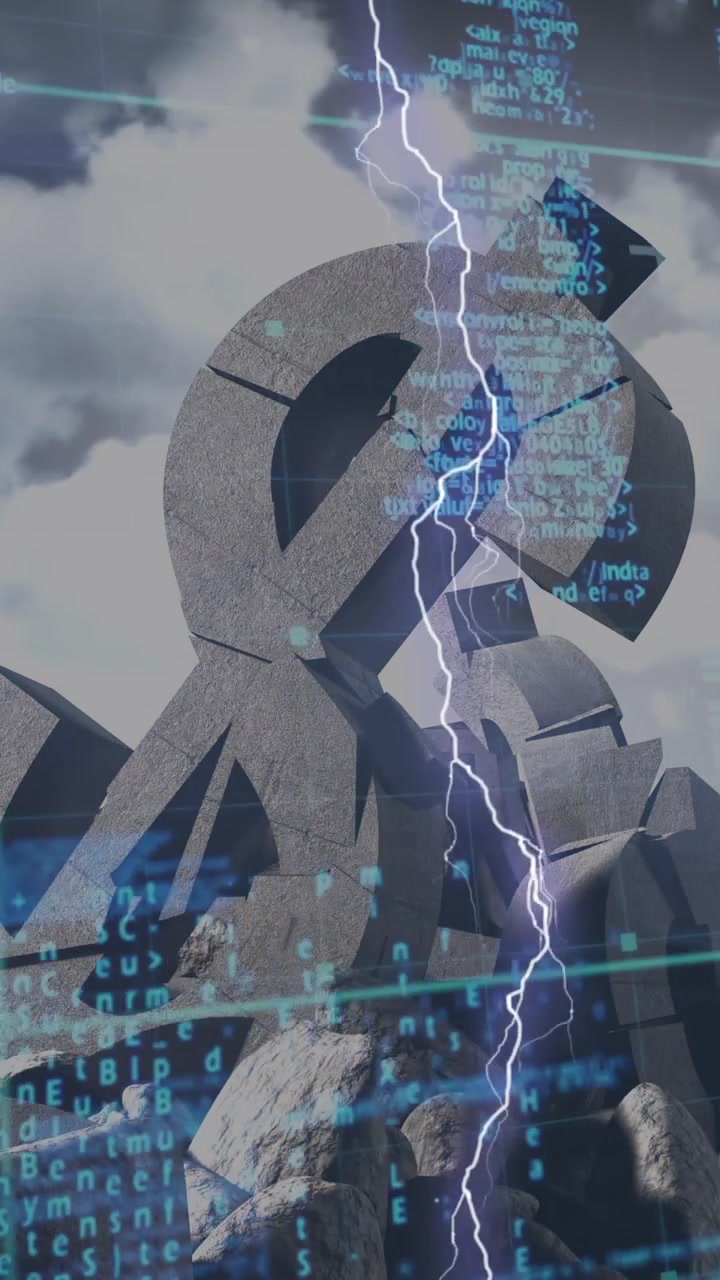 Animazione di elaborazione dati su lampi e un dollaro di pietra
