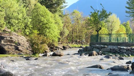 pahalgam bisaran india, empty roads, stalled business, fresh waters and beautiful village , no tourists walks in this beauty landscape.