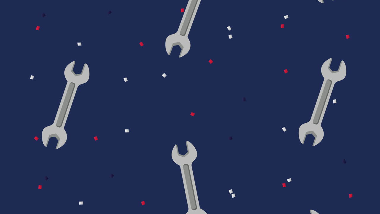 feliz celebración del día del trabajo con llaves de llave herramientas patrón