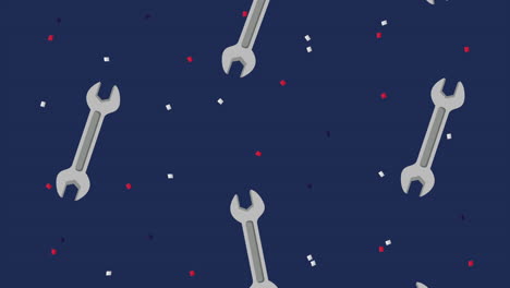 happy labor day celebration with wrench keys tools pattern