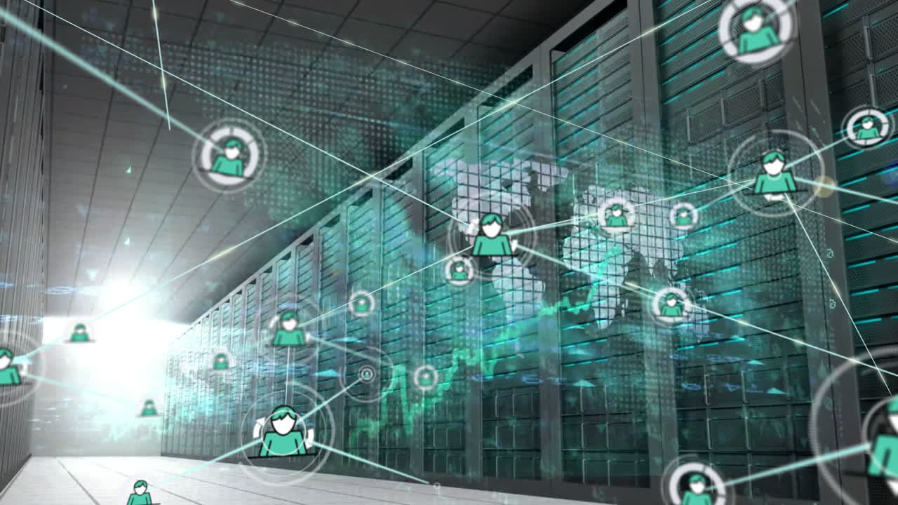 Animation of network of connections with people icons