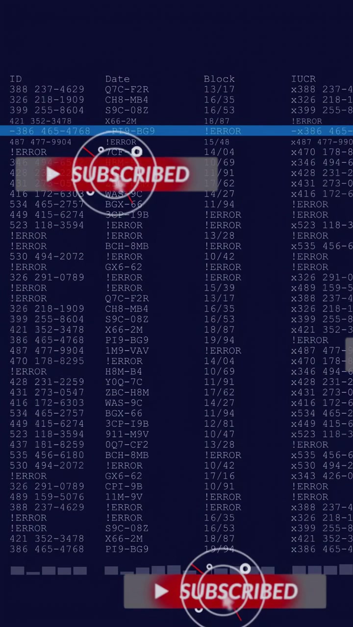 Vertical video: Navy screen starting feed, table scanning with blue bar while badges showing status