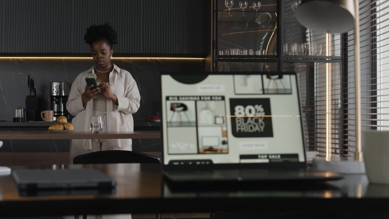 Woman shopping online during Black Friday sales