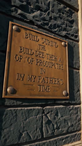 historical building facade and plaque