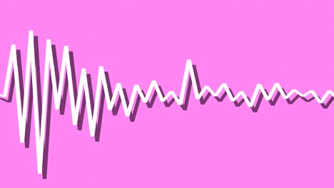 abstract audio spectrum equalizer single line with shadow on bright background pink