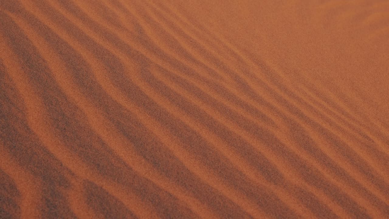 사막의 모래 언덕에서 모래 질감 선의 세부 사항