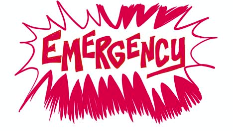 the word emergency as an animation