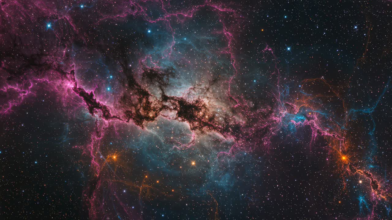 Fantastisk kosmisk scene af en supernovaeksplosion i det dybe rum med levende farver, glødende gasskyer og dynamisk stjerneenergi