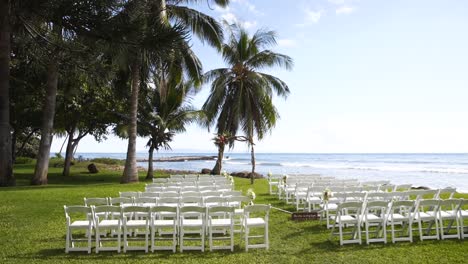wedding ceremony venue ocean decor gimbal shot tropical wedding