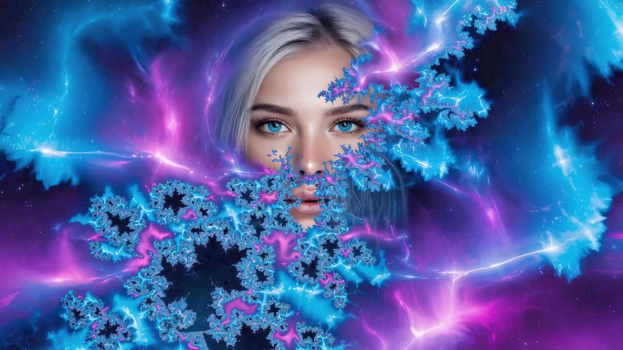 Woman with Fractal Lightning