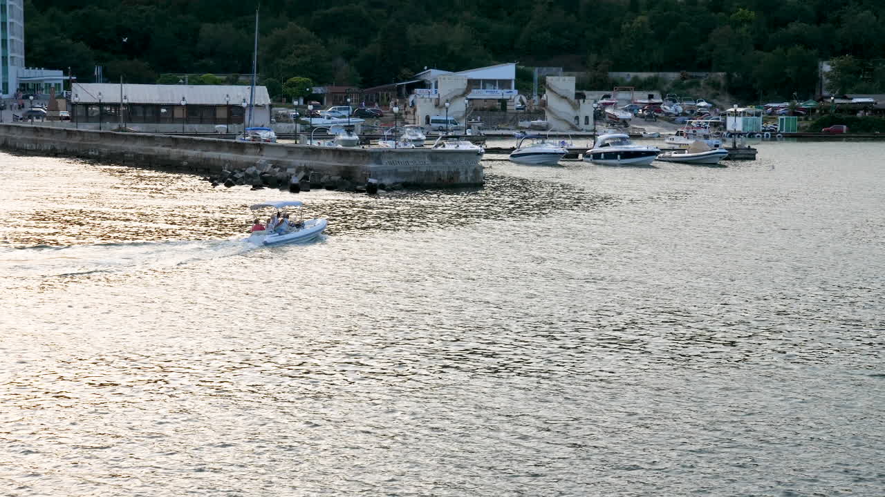 Small boat with passengers in it