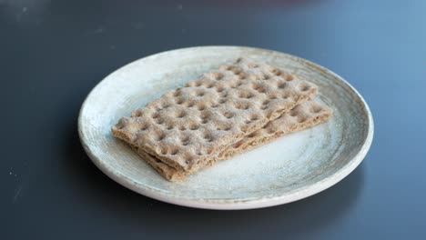 crispy whole wheat crackers on plate