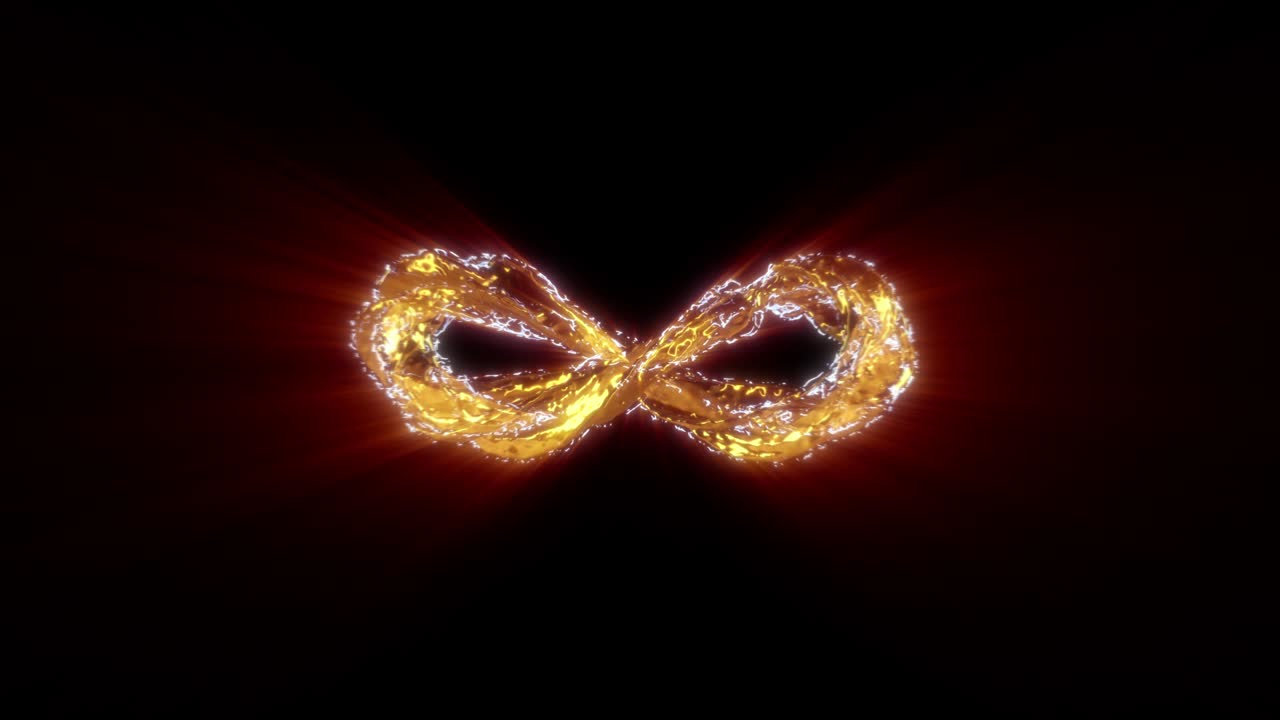 3D Rendered Gold Energetic infinity Loop Backdrop