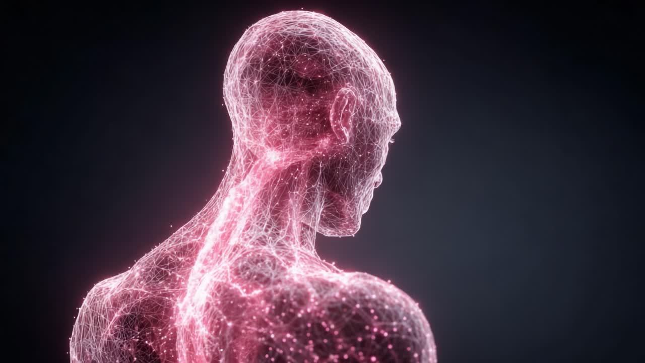 A Captivating Journey Through the Translucent Human Form: Exploring the Intricate Connections of the Body's Energy and Structure in a Mesmerizing Digital Representation