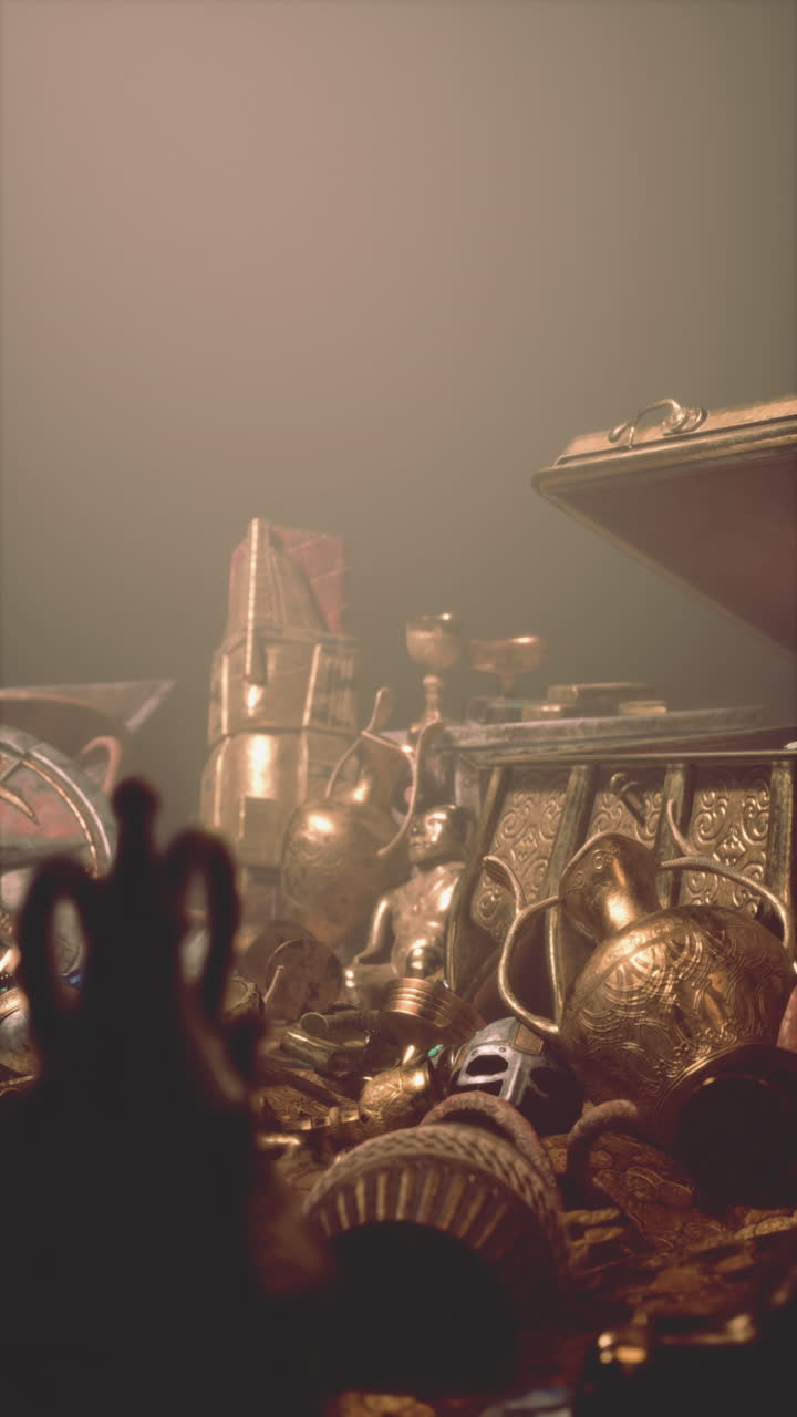 una habitación llena de objetos de oro.