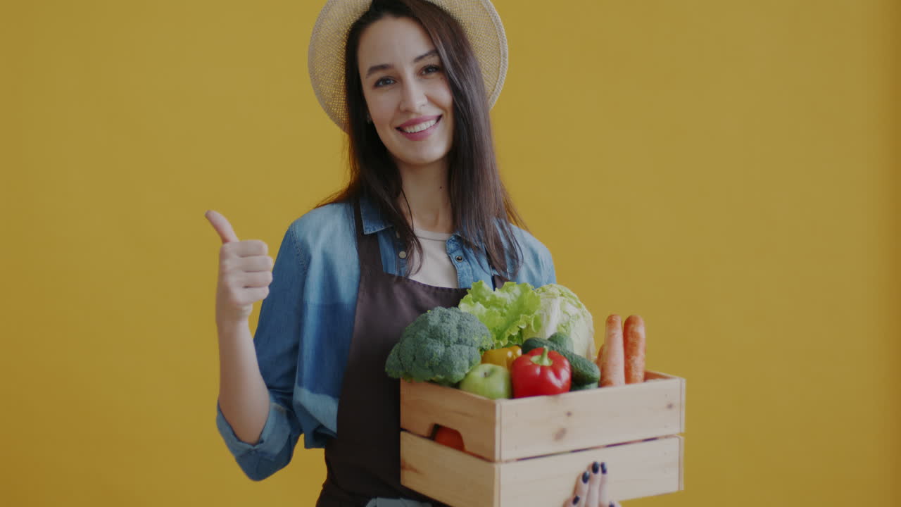 Happy Farmer Showing Fresh Produce
