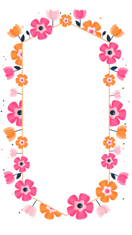 an animation of hand drawn floral frame background