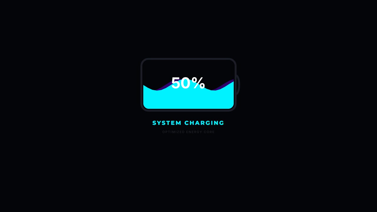 Animación digital de progreso de carga de batería