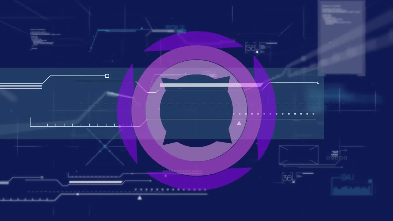 데이터 처리 및 연결 네트워크와 함께 범위 스캐닝의 애니메이션