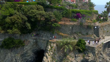 Aerial-4K-footage-of-Manarola,-Cinque-Terre-in-Italy