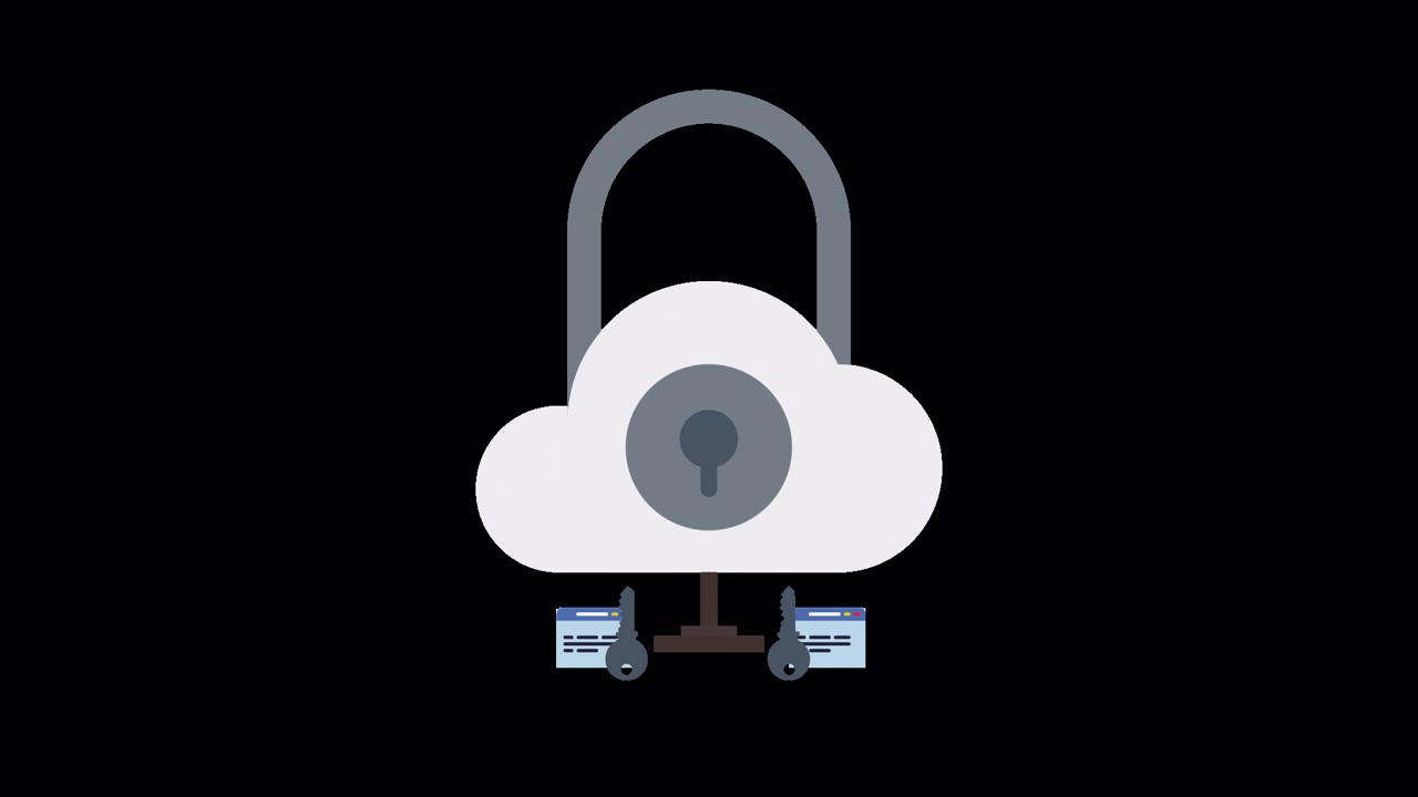 Lucchetto cloud animato che protegge dati e informazioni digitali